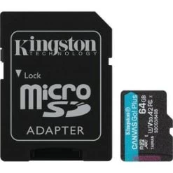 Kingston Canvas Go! Plus 64 GB Klasse 10/UHS-I (U3) MicroSDXC - 170 MB/s Lezen - 90 MB/s Schrijven