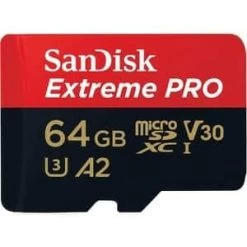 SanDisk Extreme Pro 64 GB Klasse 10/UHS-I (U3) MicroSDXC - 170 MB/s Lezen - 90 MB/s Schrijven